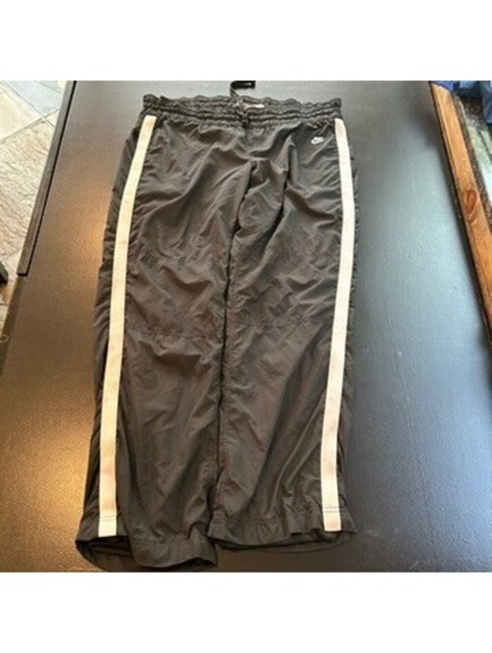 Vintage y2k designer Nike black snap hem track pants